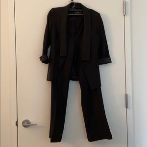 Reiss black wool tuxedo suit, size 4